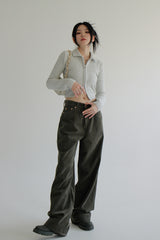 モモ2ウェイニットジップアップ / Momo 2 way knit zip-up (4color)