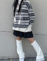 イグルーフードロングニットウェア / Igloo hooded long knitwear