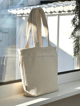 Ribbed fabric String bag