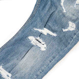 STRAIGHT-LEG DISTRESSED JEANS