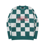 エンブロイダリーポイントチェッカーボードニット / EMBRODERY POINT CHECKERBOARD KNIT - GREEN