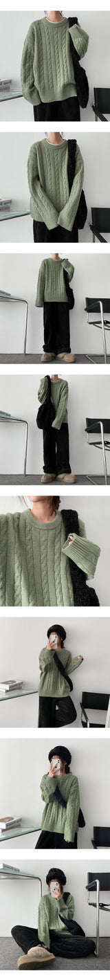 Cree Thick Twisted Round Knitwear