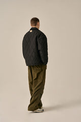 QUILTING SHIRT JACKET - BLACK