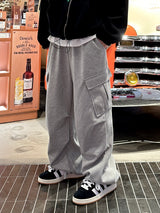 Diagonal line cargo sweat pants