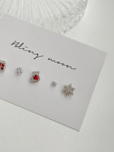 [5 set] red winter christmas piercing set