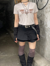 Y2k リブドクロップドウィングスTシャツ / Y2k Ribbed Cropped Wings T-Shirt
