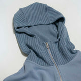 BALACLAVA knit zip up_blue