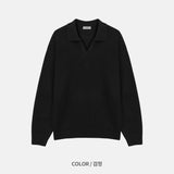 ブレンドオープンカラニット/BLEND OPEN KARA KNIT(7COLOR)