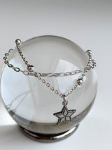 2チェーンレイヤードスターブレスレット / Two chain layered star bracelets