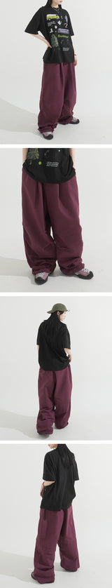 Balloon Cotton String Pintuck Pants