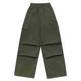 KHAKI OVERSIZE STRING CARGO PANTS
