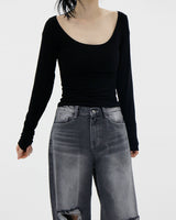 ベースディープUネックTシャツ/Basez Deep U Neck T-shirt (4color)