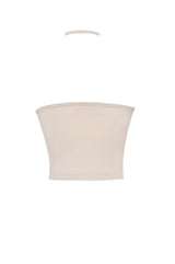 2ウェイホルタースパンクロップスリーブレストップ/2-way halter span crop sleeveless top (beige)
