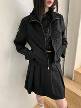 [MADE] Shanti Windbreaker Shirring Wrinkle Long Sleeve Zip-Up
