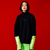 [UNISEX] Arm-Warmer Fleece Pullover (Black) (6655988465782)