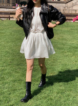 Classic Black Crop Leather Jacket