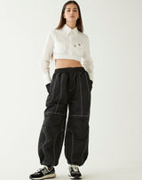 イエロータップクロップシャツ/YELLOW TAP CROP SHIRT WHITE