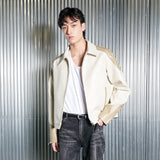 レーサーレザーブルゾン / Racer Leather Blueson (Cream Beige)