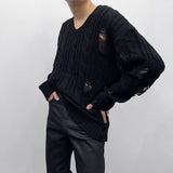 ツイストダメージニット/SK Twisted DAMAGE Knitwear (4 colors)