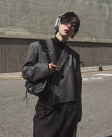 ルシッドクロップラップブレザー / [自主製作] Lucid crop wrap blazer (2 color)