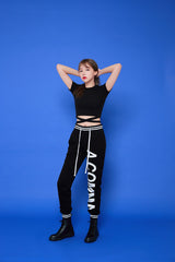 XストリングクロップドTシャツ / TOP(4653) X-string cropped tee