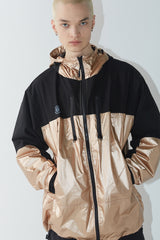 ウィンドブレーカーフーデッドステッチジャケット/BSR2223FWJK035 MMM WINDBREAKER HOODED STRETCH JACKET ROSE GOLD/BLACK