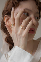 パールポイントドロップチェーンシュガーリング/Pearl point drop chain surgical ring