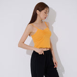 アンバランスシャーリングクロップスリーブレス/TOP(9397) Unbalance Shirring Crop Sleeveless
