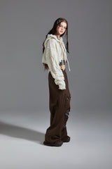 WASHING CAMO PANTS-BROWN