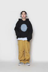 スプレーペインティングエンブロイダリーフーディ / Spray Painting Embroidered Hood
