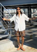 Soft punched-knit collar shirt 3COLOR