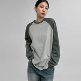 [MADE] テニードカラーマッチング長袖Tシャツ