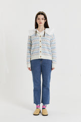 TULIP JACQUARD CARDIGAN_SKYBLUE (6680845320310)