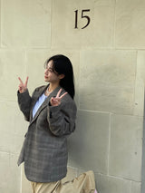 Vichy check pattern blazer