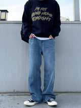 Brush lettering mohair knit