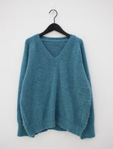 Vネックブラッシュアルパカニット/V-neck brush alpaca knit (2color)