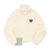 POCKET POINT 2 WAY CROP FUR JACKET [IVORY]
