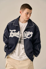 BIG LOGO PIPING BLOUSON - NAVY
