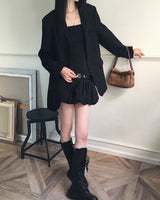 Behe layered top pumpkin off-shoulder mini dress