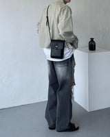 ウォッシングルースフィットクロップシャツ / ECT Washing Loose-Fit Cropped Shirt (4 colors)