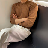 Button Placket Ribbed Knit Top (6684148334710)