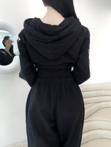 ハートクロップフードジップアップ/[High quality] 847. Heart crop hood zip up (2color)