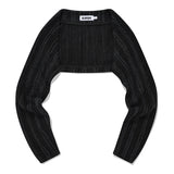 キルシーニットクロップ丈トップセット／KIRSH KNIT CROP TOP SET [BLACK]