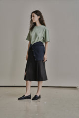 ウールツイルセットアップスカート/WOOL TWILL SETUP SKIRT_DEEP KAHKI