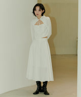 HIGH WAIST FLARE MAXI SKIRT - IVORY (6689408712822)