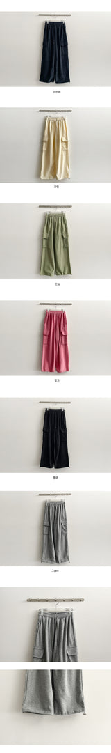 [Fleece] Winds cargo wide banding sweat pants