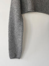 Layering boat neck short knit 