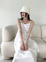 ロシトンビンテージマザーオブパールボタンノースリーブロングワンピース / Roshton vintage mother-of-pearl button sleeveless long dress