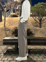 LMN ピンタックバックバンディングワイドスラックス / LMN pin tuck back-banding wide slacks (4 colors)