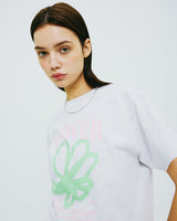 ペインティングフラワーTシャツ/PAINTING FLOWER TSHIRT-GREY